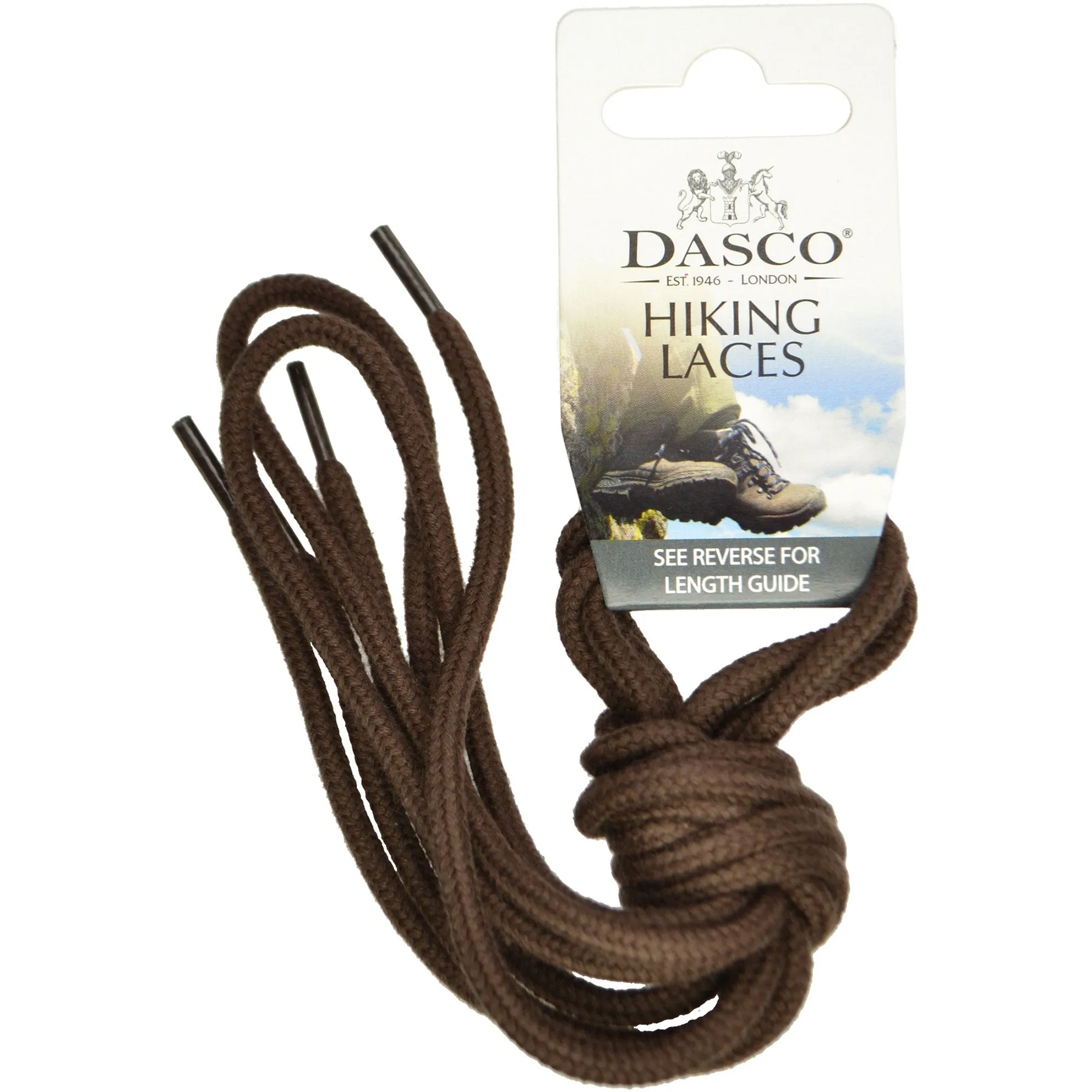 140cm Dasco Cord Hiking and Walking Boot Shoe Laces - Brown