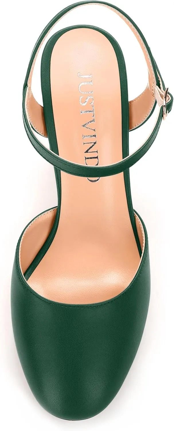 3-Inch Chunky Heels for Women, Round Toe Block High Heels Women's Pumps for Wedding, Party, Dress Shoes