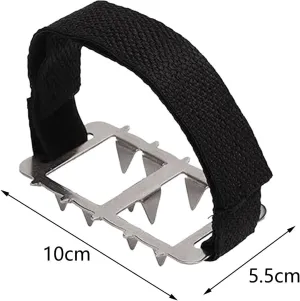 6X Shoe Spikes Over Shoe Crampons, Ice Snow Grips, with Spikes Ice Crampons Spikes Traction Cleats for Outdoor Climbing Jogging, Black