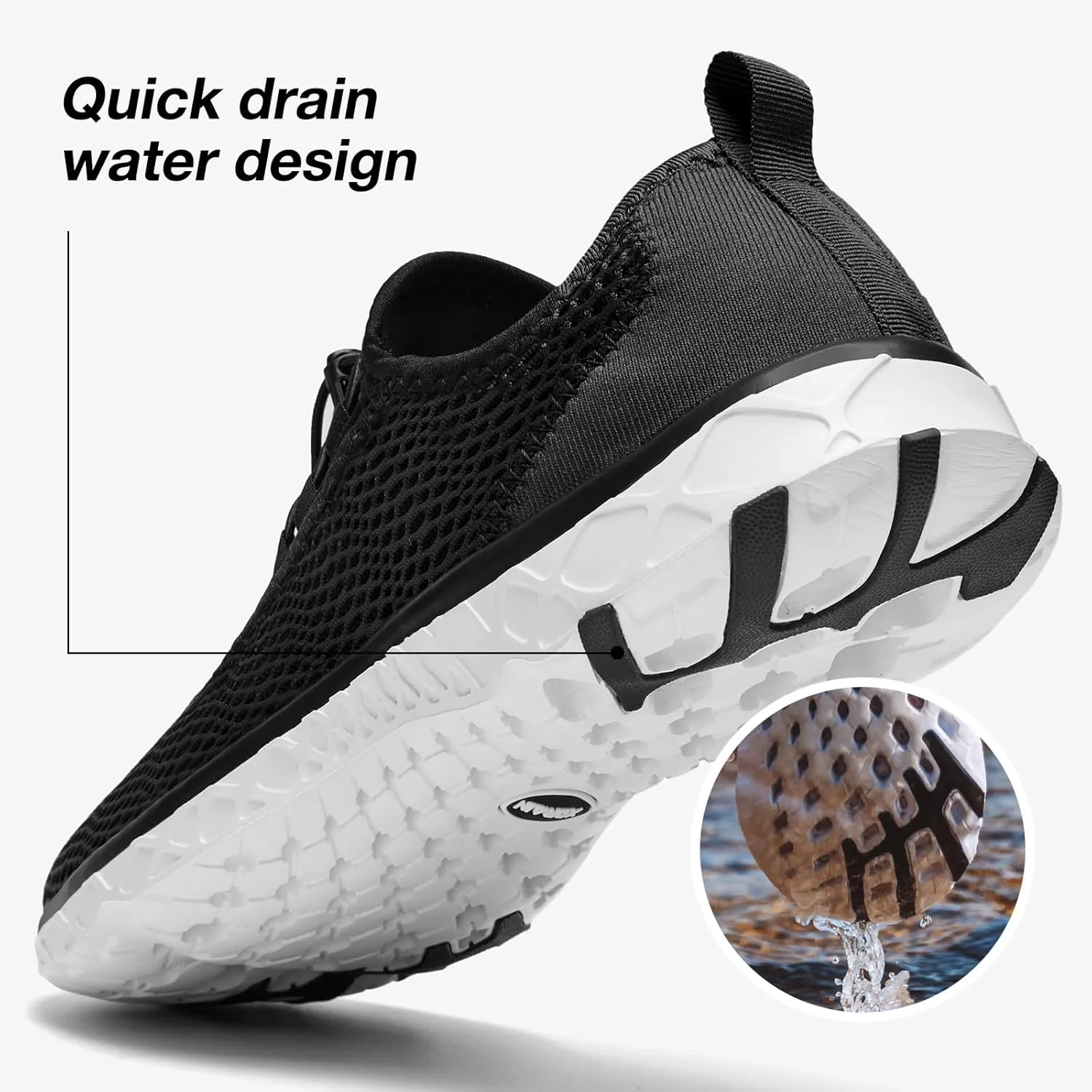 ALEADER Men's Stylish Water Shoes, Quick-Dry Xdrain Water Sneakers, Lightweight & Comfort Footed