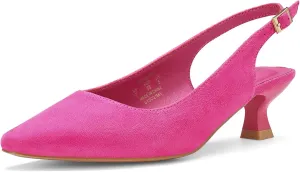 ALICEPUB Women's Slingback Kitten Heels - Closed Pointed Toe Low Heels Comfortable Dress Shoes for Wedding, Bridal, Business, Office, Work, Casual Pumps