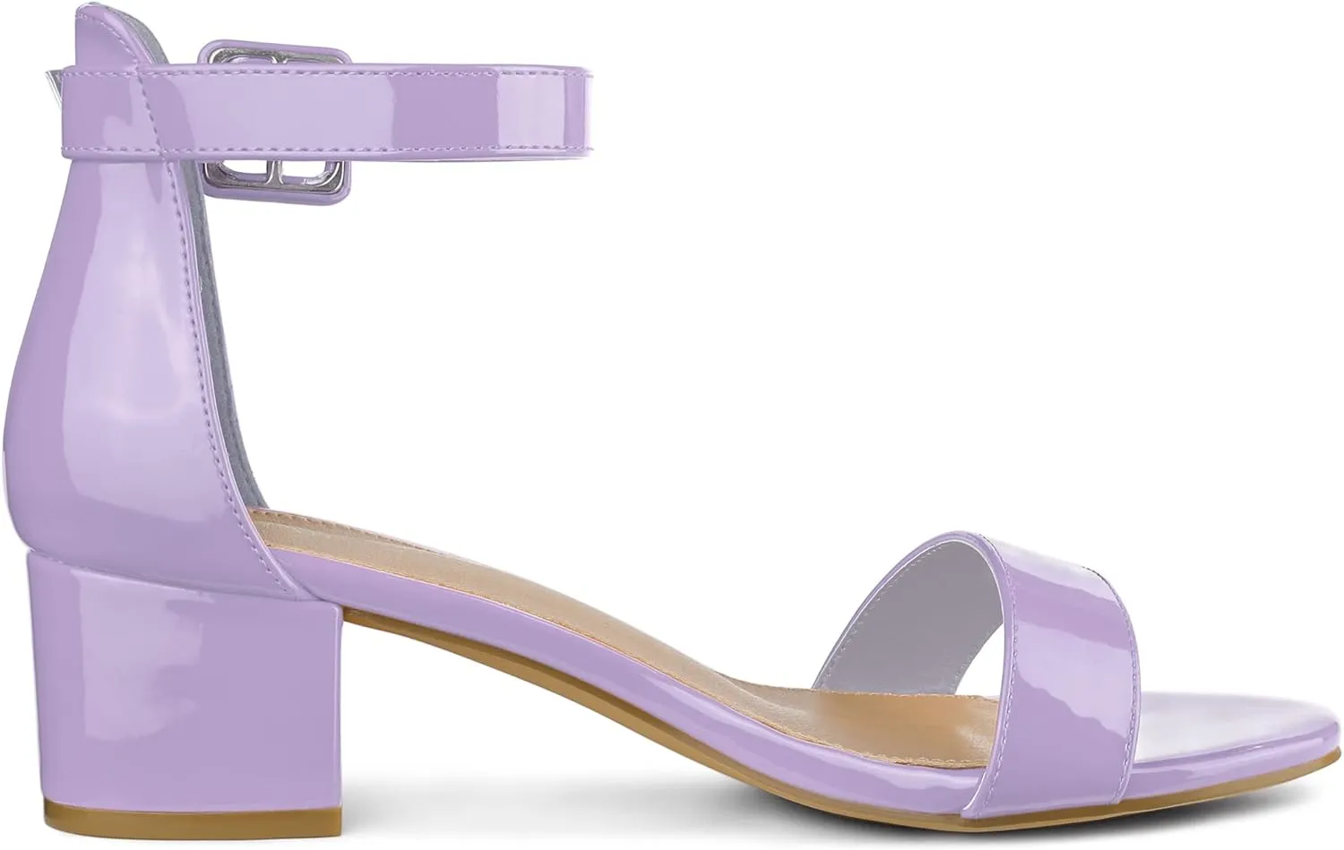 Allegra K Women's Block Low Heels Ankle Strap Sandals