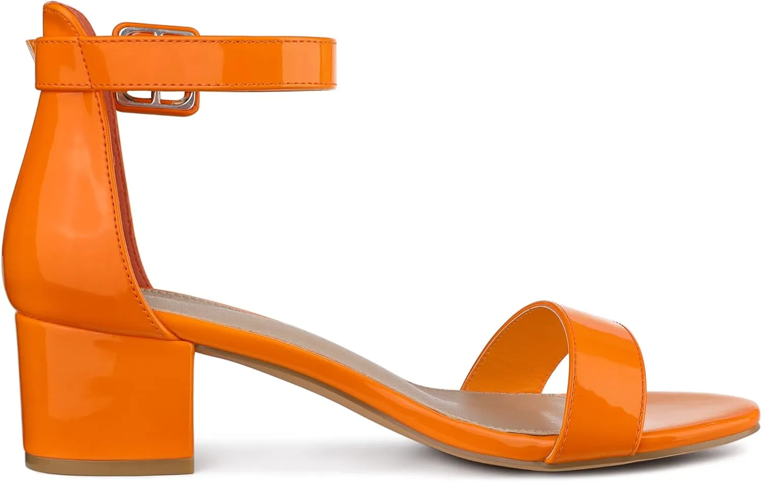 Allegra K Women's Block Low Heels Ankle Strap Sandals
