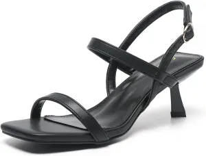 Amoji Women's 2.5 Inch Low Kitten Heels Ankle Strap Party Wedding Dress Shoes FZ326