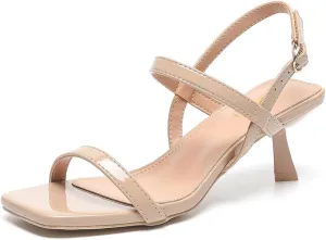 Amoji Women's 2.5 Inch Low Kitten Heels Ankle Strap Party Wedding Dress Shoes FZ326