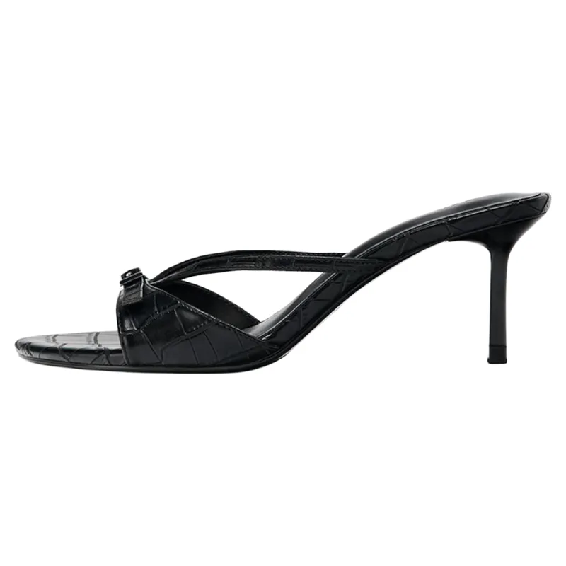 Ankle-Strap Heel Slippers