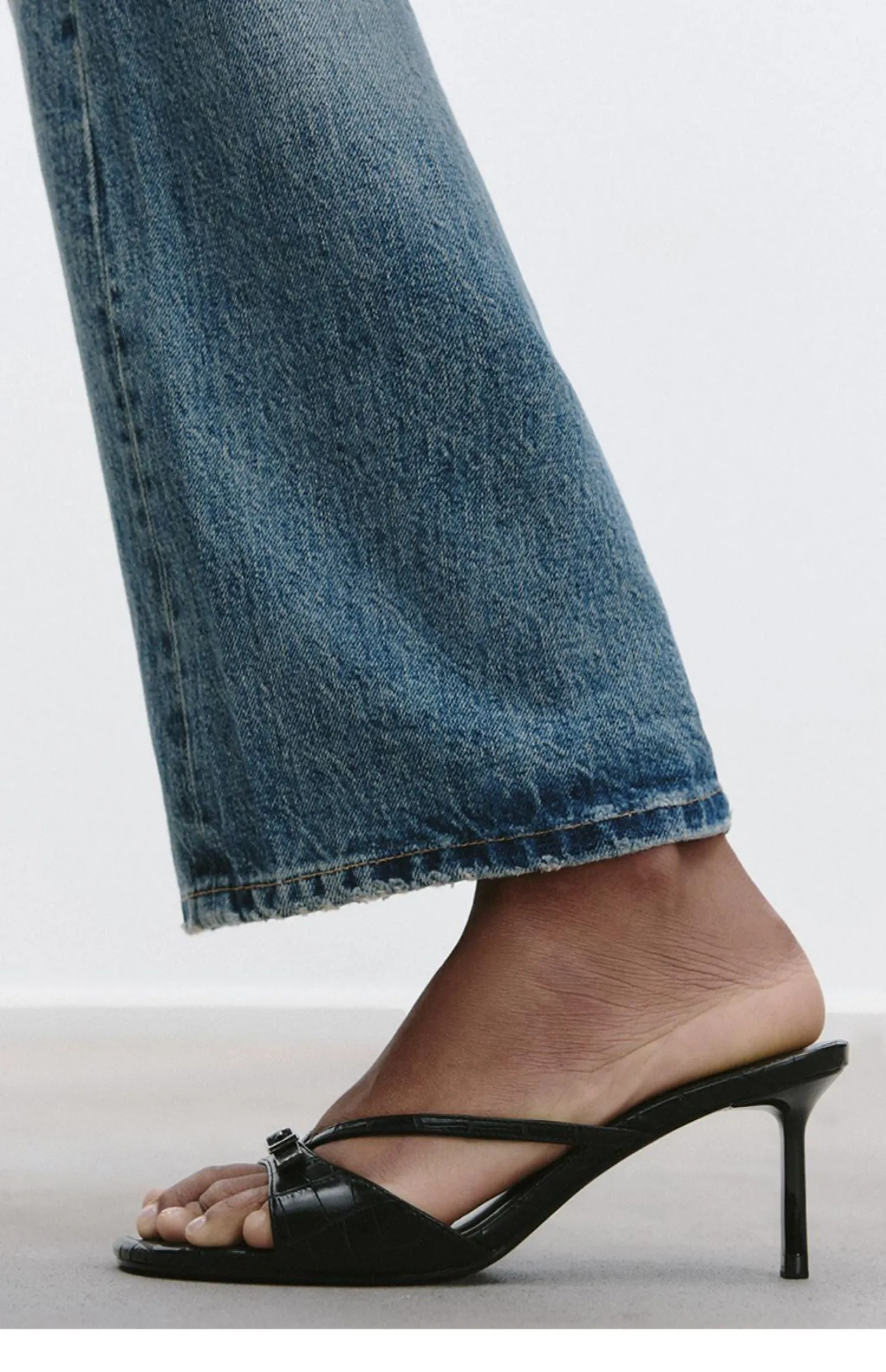 Ankle-Strap Heel Slippers