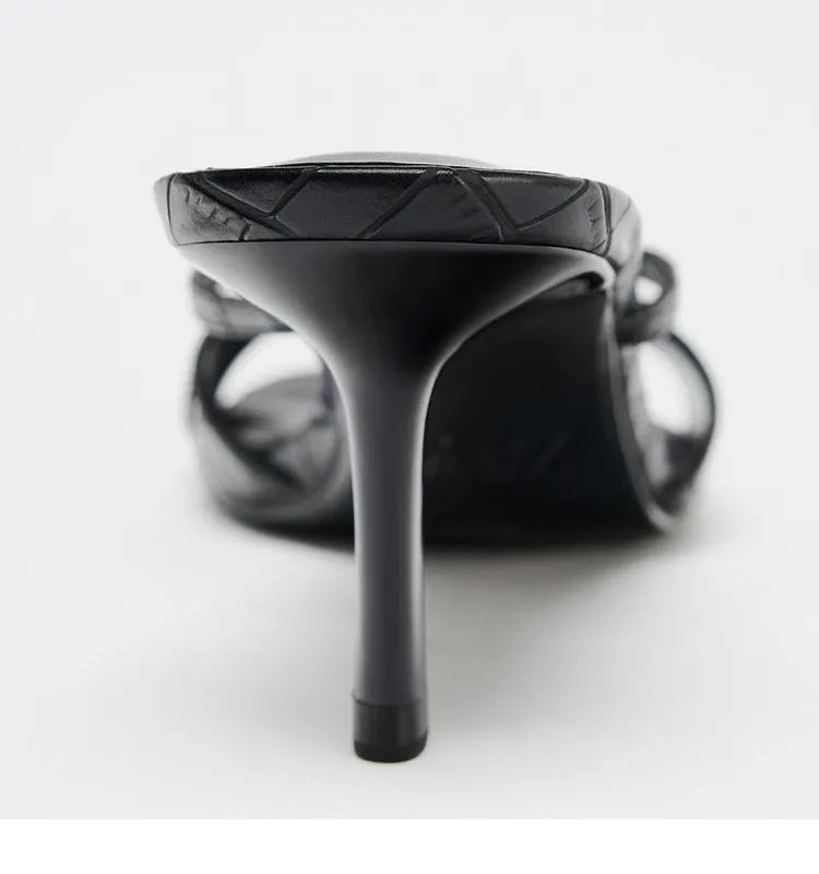 Ankle-Strap Heel Slippers