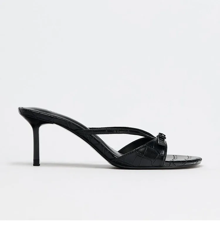 Ankle-Strap Heel Slippers
