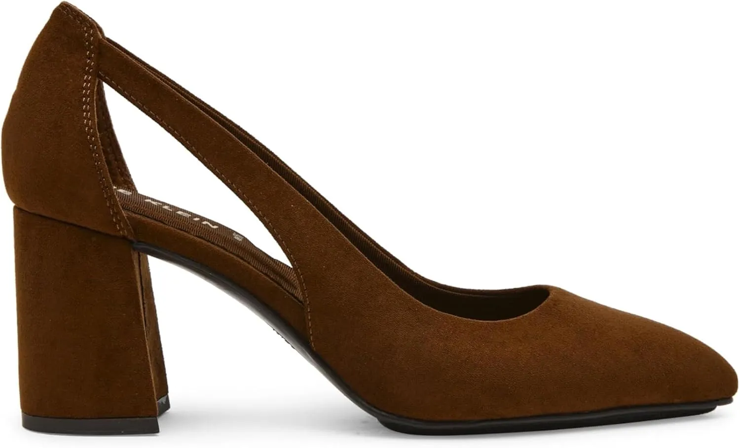 Anne Klein Womens Faux Leather Pointed Toe Block Heels