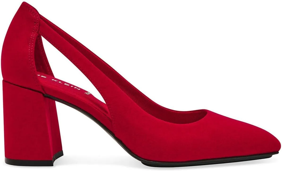 Anne Klein Womens Faux Leather Pointed Toe Block Heels