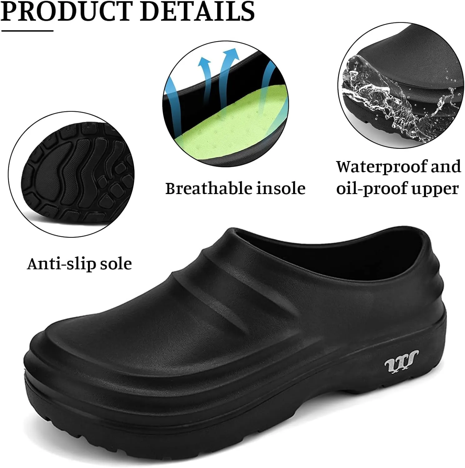 Armadillo Clogs Nurse Shoes for Women Men Comfortable Non Slip Work Shoes, Oil Resistant Chef Shoe Wide Waterproof Nursing Shoe, Ideal for Healthcare Kitchen Food Service Garden Unisex