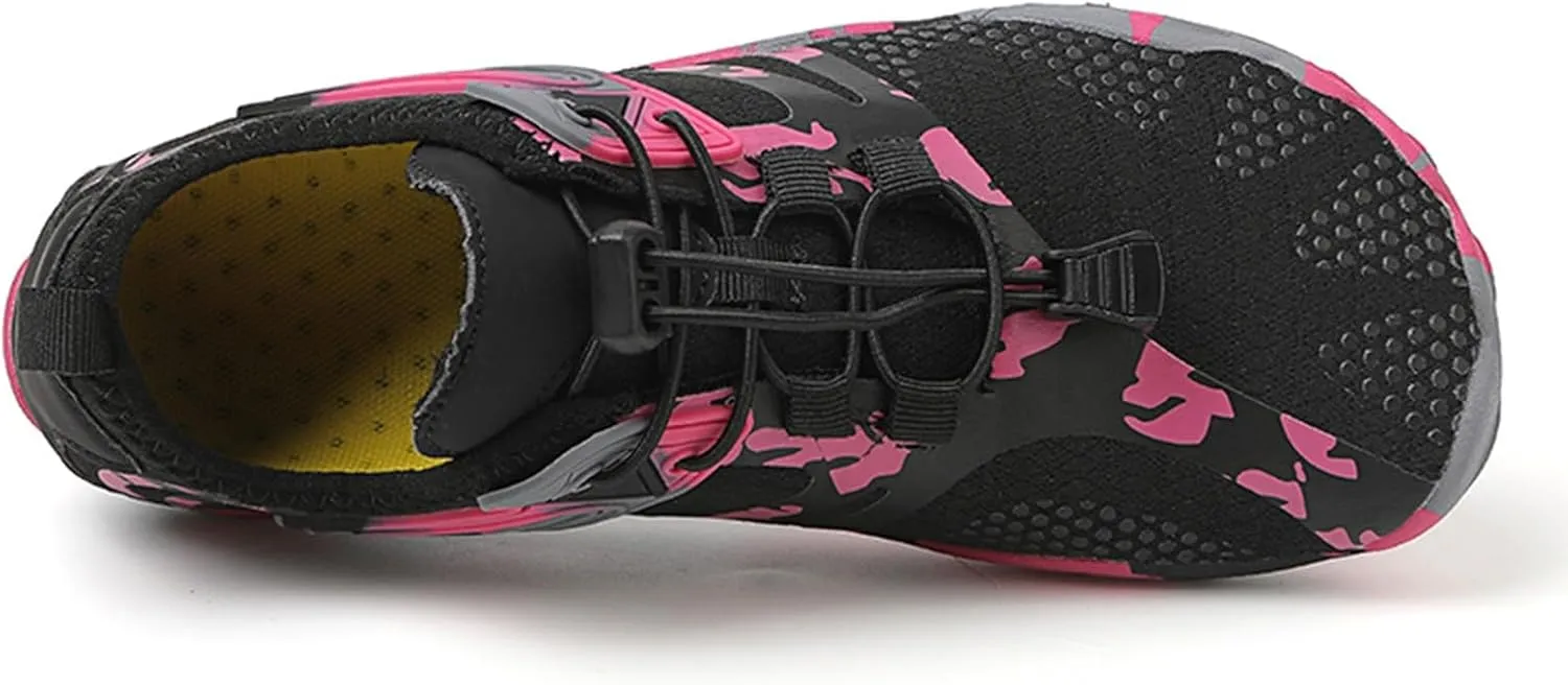 Athletic Hiking Water Shoes Womens Mens Quick Dry Barefoot for Beach Walking Kayaking Surfing Training Aqua Shoes with Comfy Cushion Sole Summer Wading Shoe with Adjustable Lace for Men Women