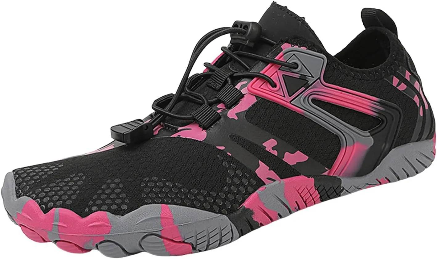 Athletic Hiking Water Shoes Womens Mens Quick Dry Barefoot for Beach Walking Kayaking Surfing Training Aqua Shoes with Comfy Cushion Sole Summer Wading Shoe with Adjustable Lace for Men Women