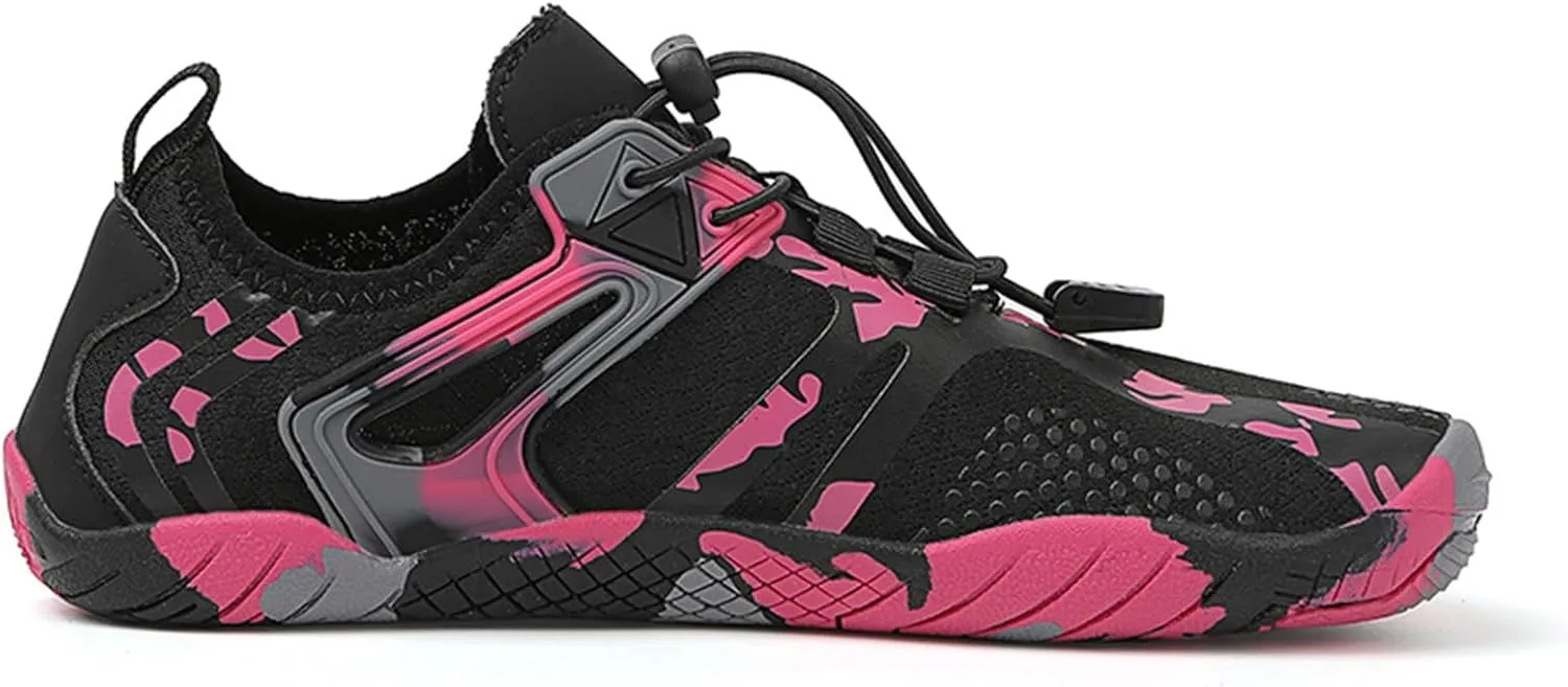 Athletic Hiking Water Shoes Womens Mens Quick Dry Barefoot for Beach Walking Kayaking Surfing Training Aqua Shoes with Comfy Cushion Sole Summer Wading Shoe with Adjustable Lace for Men Women