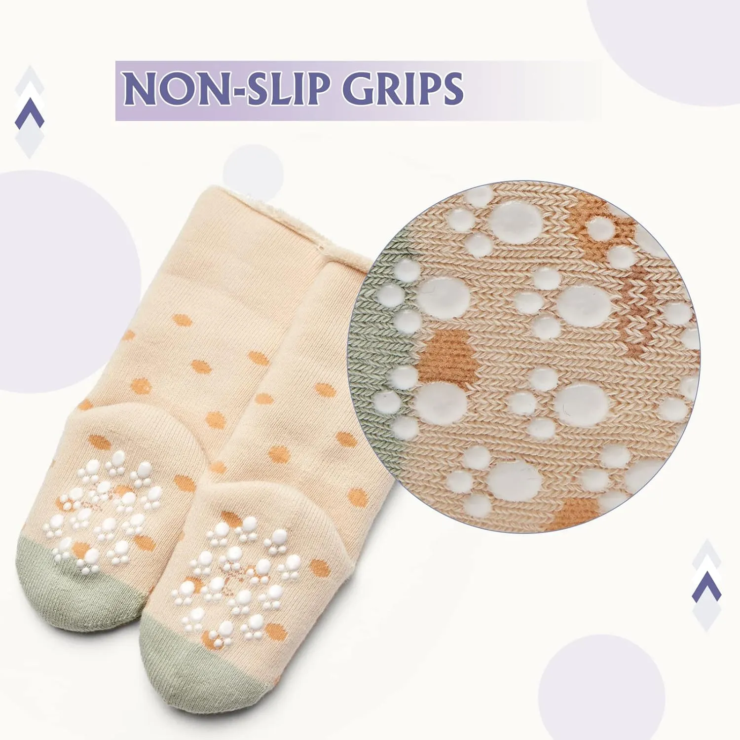 Baby Winter Socks Non Slip Warm Socks with Grips for Baby Boys Girls Fuzzy Terry Stars Color 6 Pack