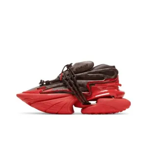 BALMAIN Unicorn Low 'Monogram Brown Red'
