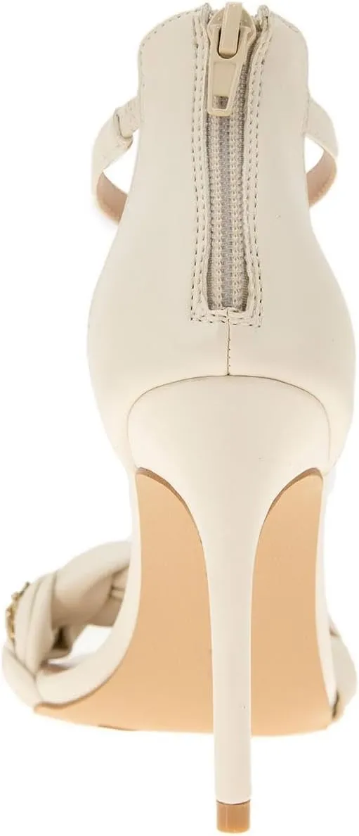 BCBGeneration Womens Isabel Faux Leather Ankle Strap Heels