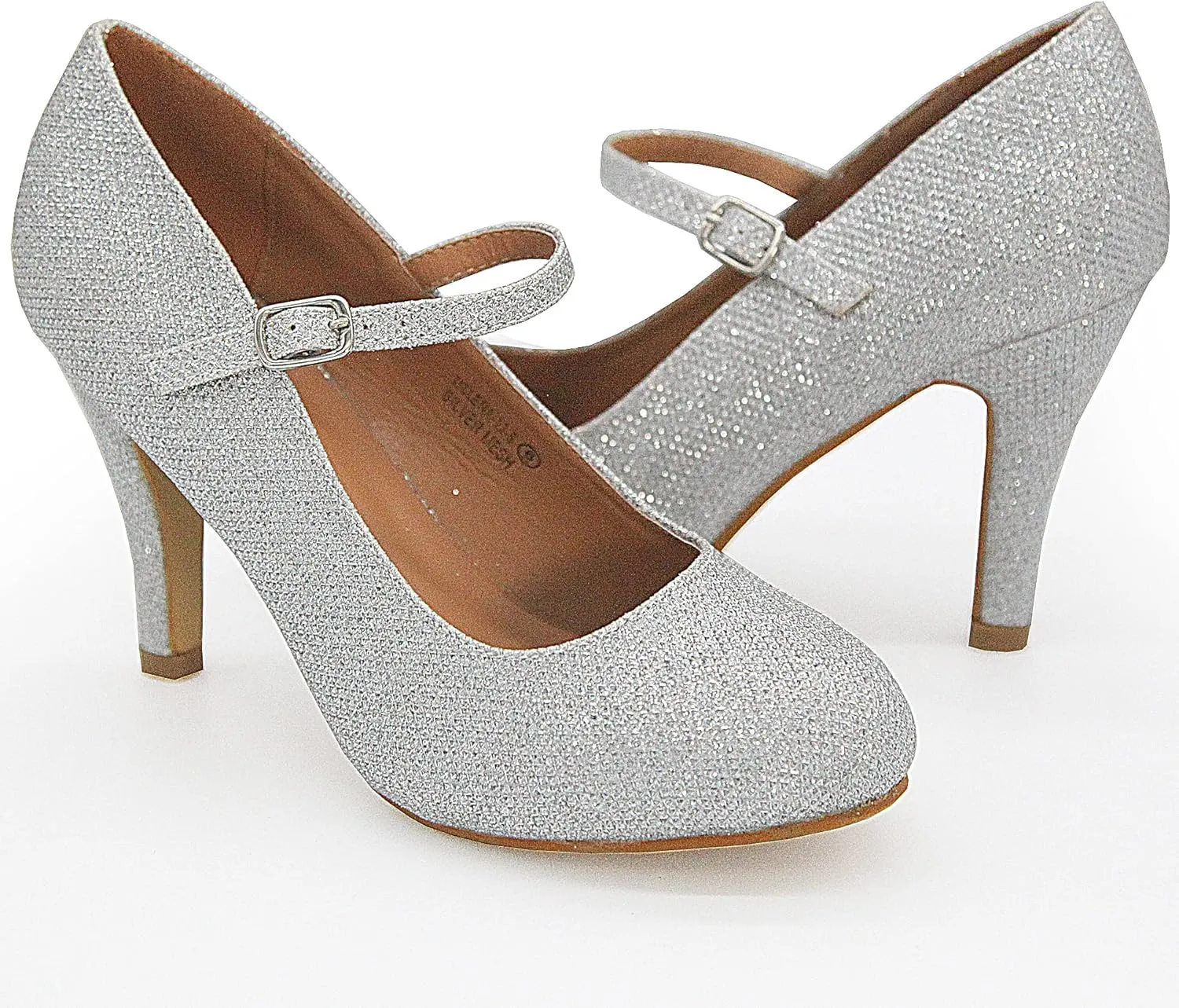 Bella Marie Helena Vintage Retro Mary Jane Round Toe Mid Heels Dress Work Pump