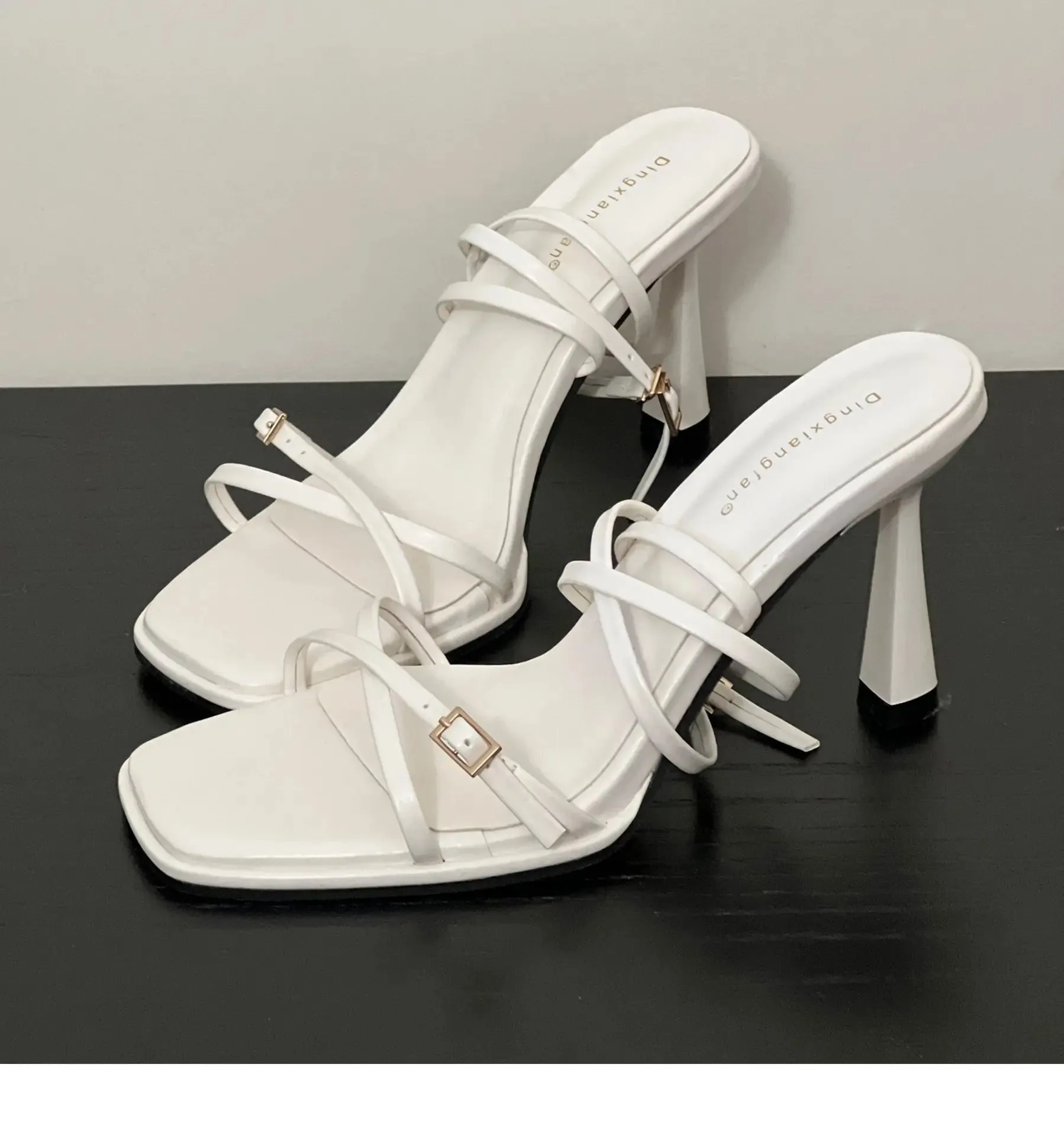 Belt Buckle Ankle Strap Heels