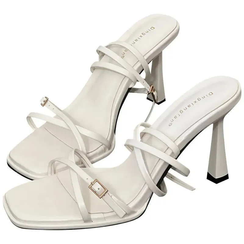 Belt Buckle Ankle Strap Heels