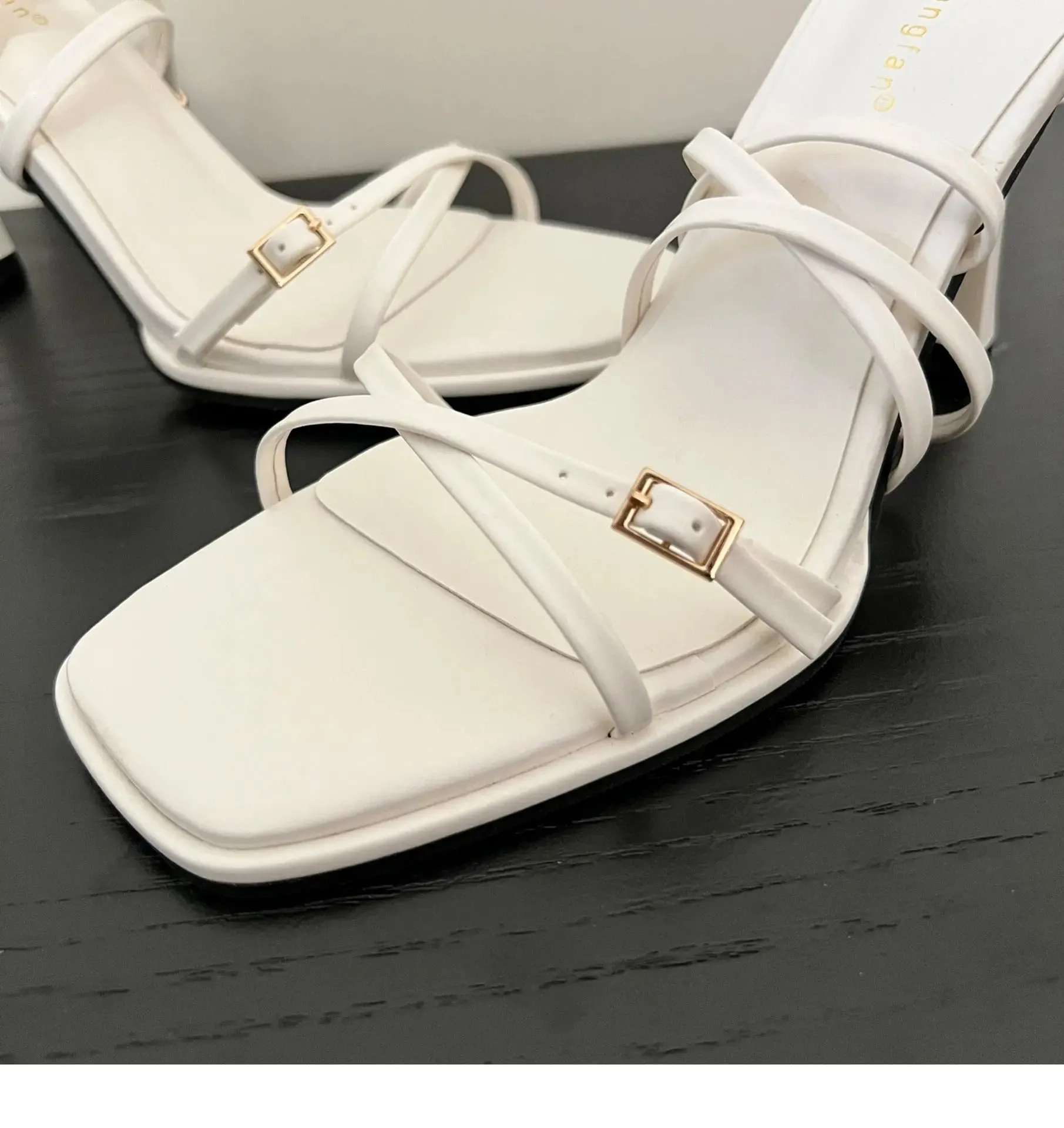 Belt Buckle Ankle Strap Heels