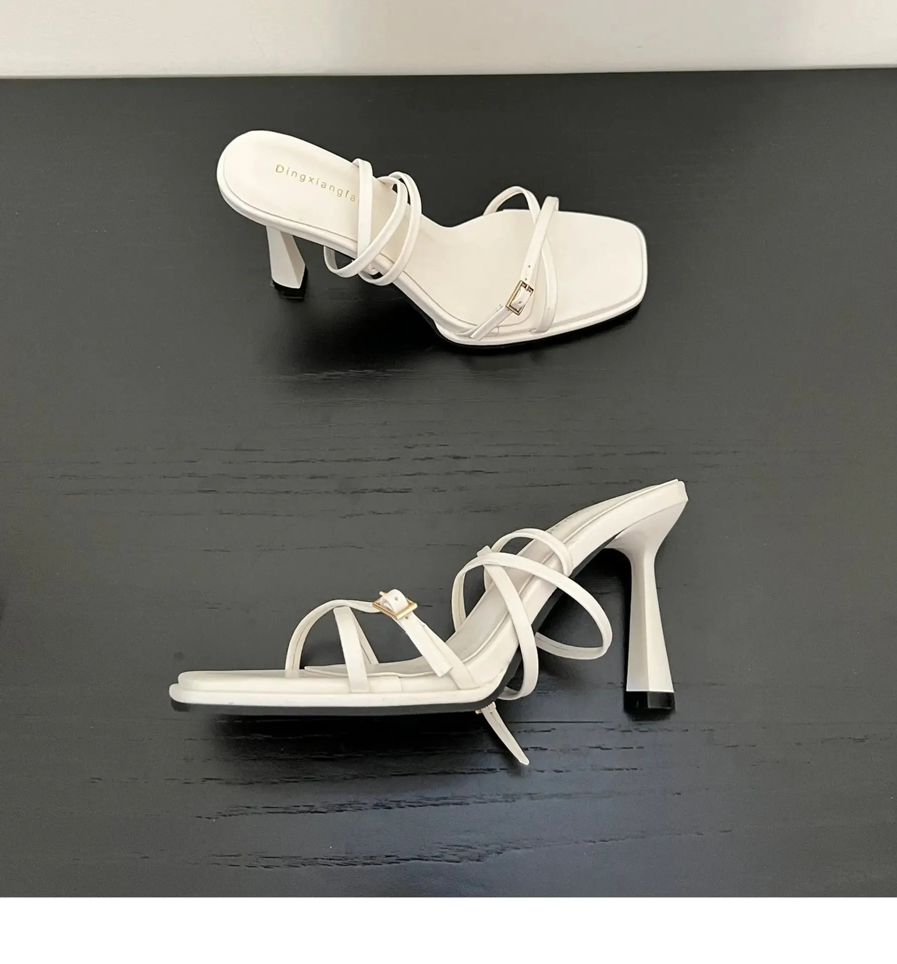 Belt Buckle Ankle Strap Heels