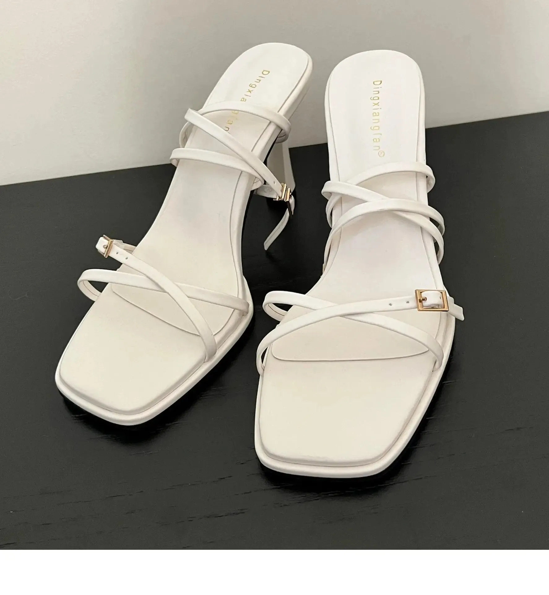 Belt Buckle Ankle Strap Heels