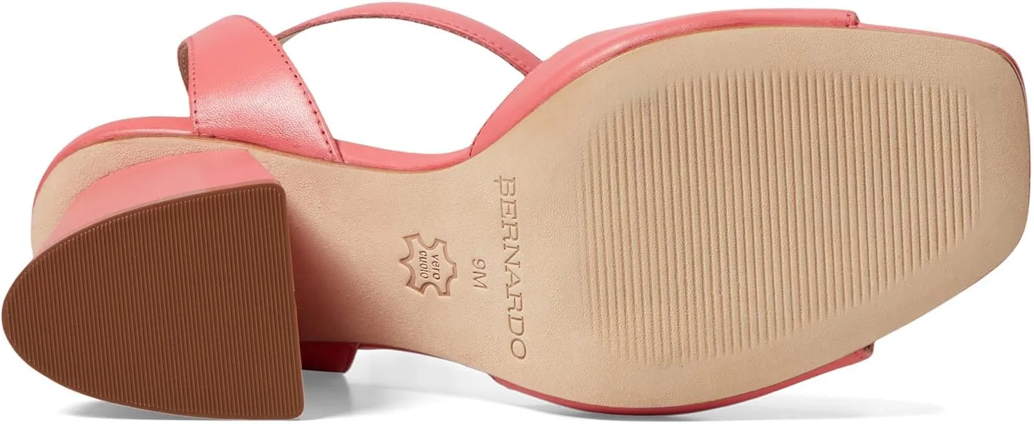 Bernardo Nyack - Heels for Women - Solid Block Heel - Leather Outsole - Ankle Strap - Buckle Closure