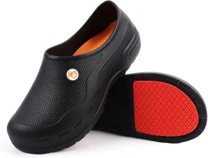 Black Non Slip Work Shoes for Women Men - Slip Resistant Waterproof Oil-Proof Comfortable Chef Shoes Best Shoes for Standing All Day Easy to Clean Hospital Nursing Black Work Shoes Men Women