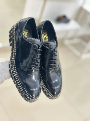 Black Studded Loafers