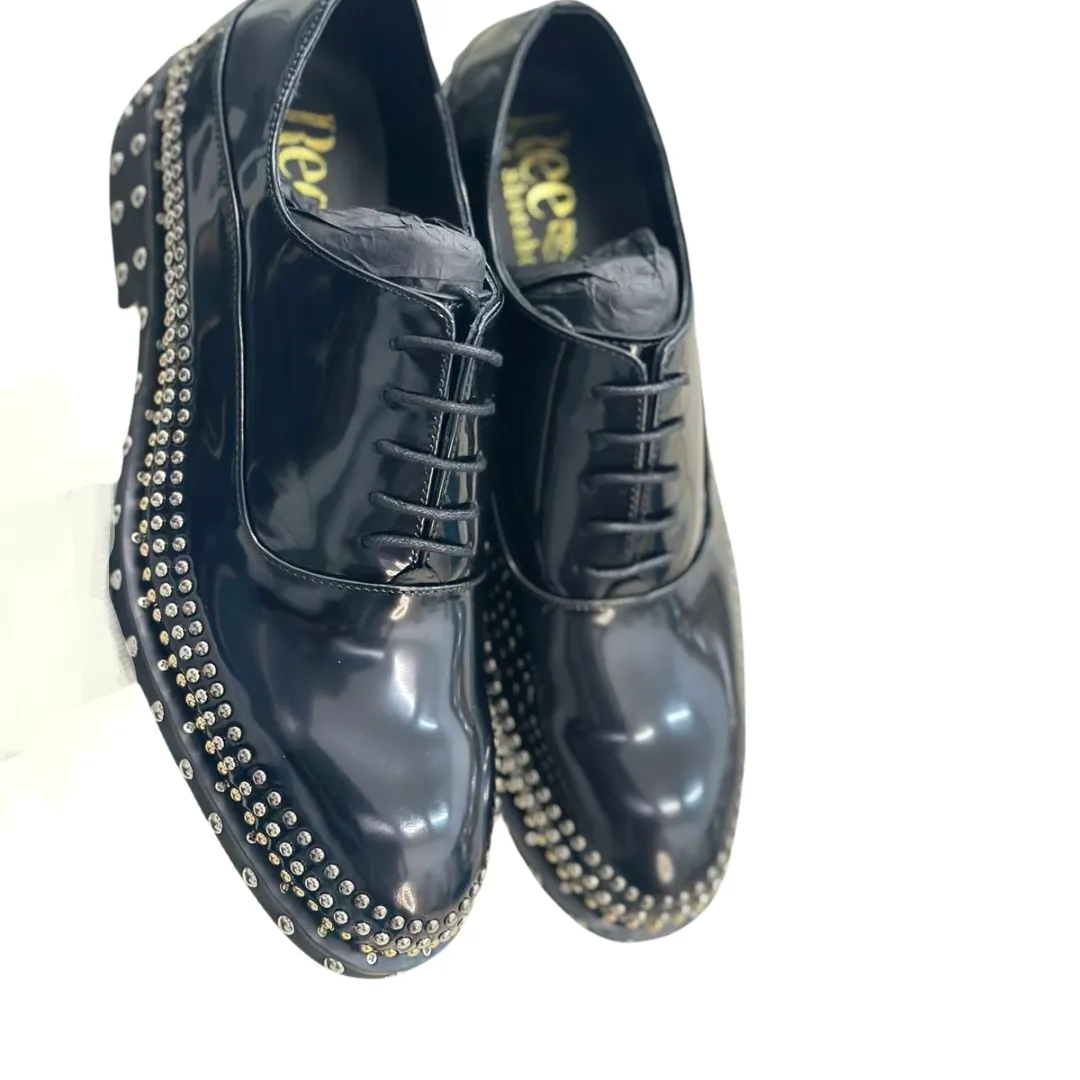 Black Studded Loafers