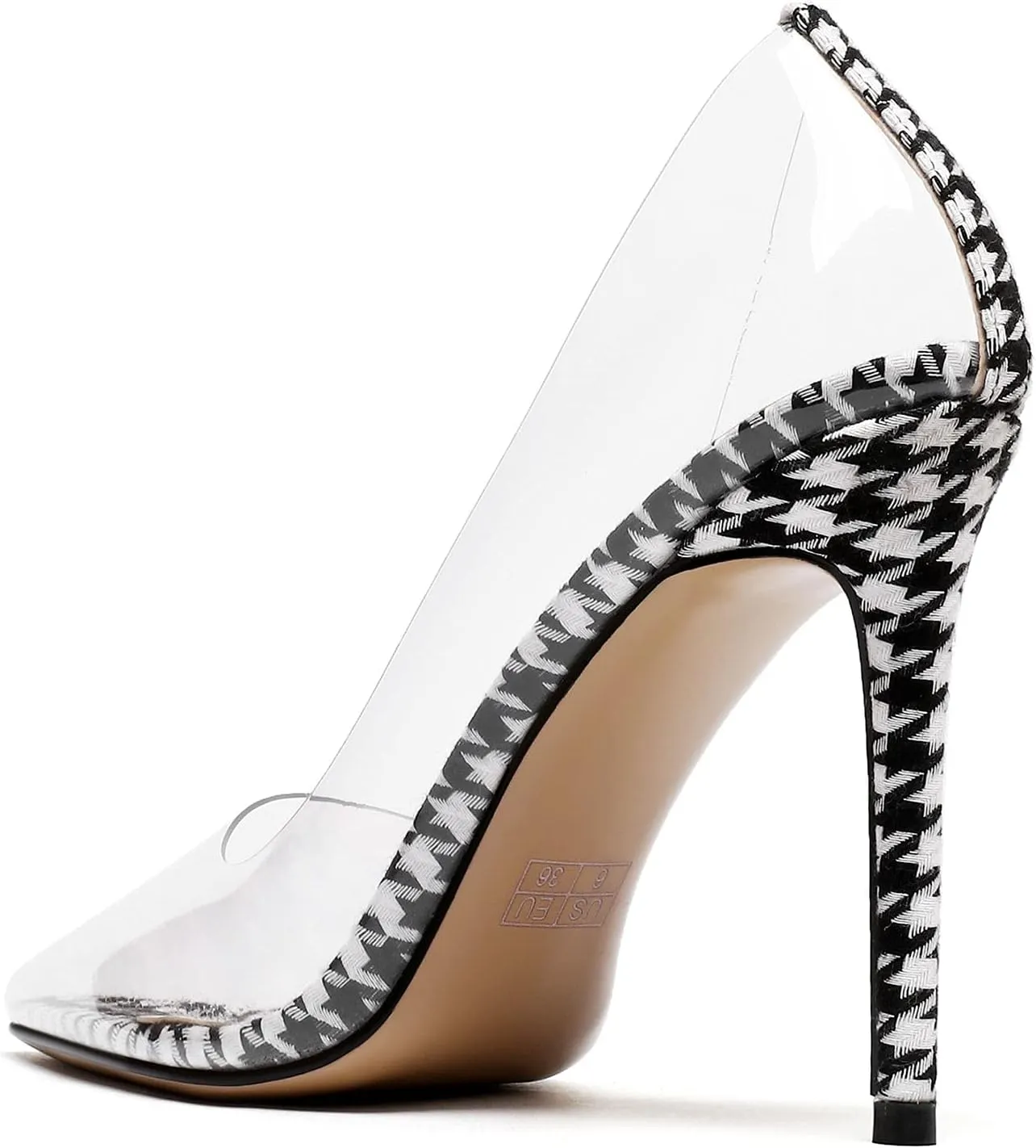 Castamere Womens High Heels Transparent Pumps Slip-on Sexy Clear Pointy Toe 10CM Heels