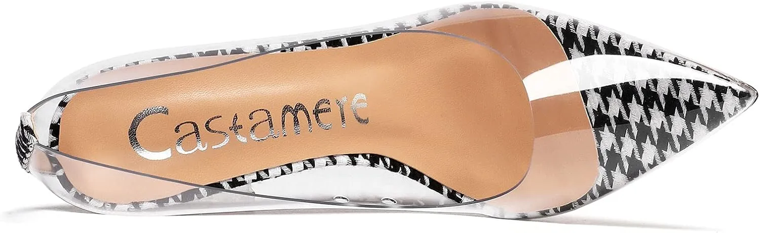 Castamere Womens High Heels Transparent Pumps Slip-on Sexy Clear Pointy Toe 10CM Heels