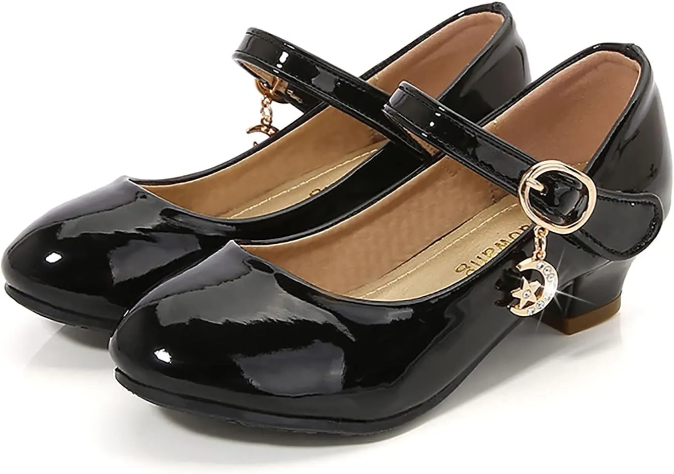 Childrens Girls Dress High Heels Shoes Casual Breathable Baby Kids Mary Jane Sandals Ankle Comfy Dance Non Slip Shoes