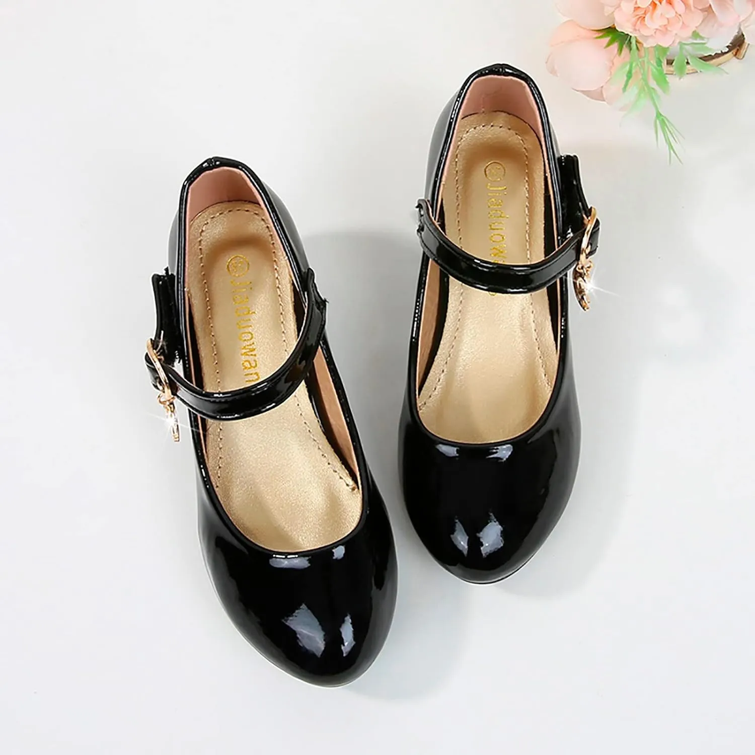 Childrens Girls Dress High Heels Shoes Casual Breathable Baby Kids Mary Jane Sandals Ankle Comfy Dance Non Slip Shoes