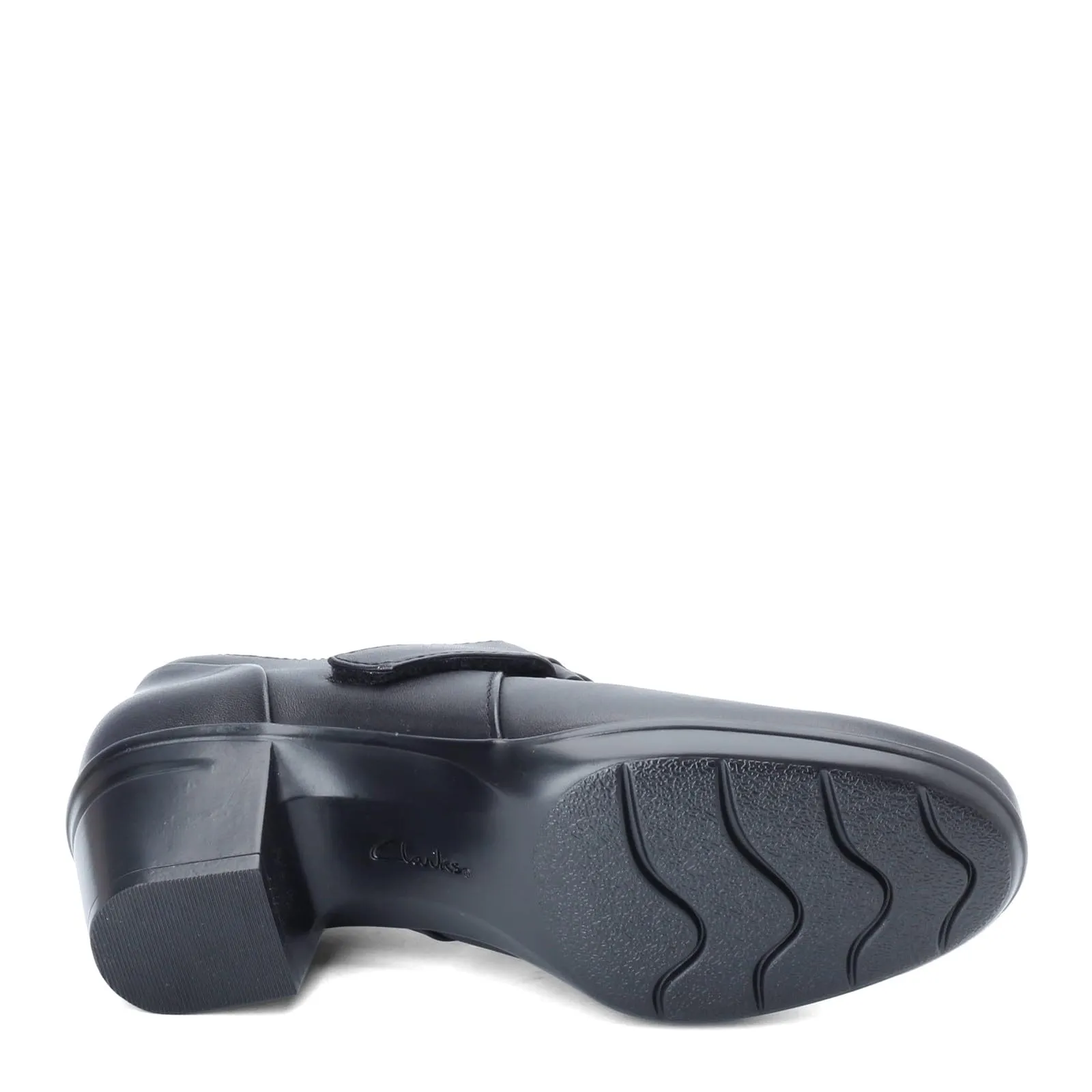 Clarks Emslie Lulin Pump, Black Leather, 8.5 Wide
