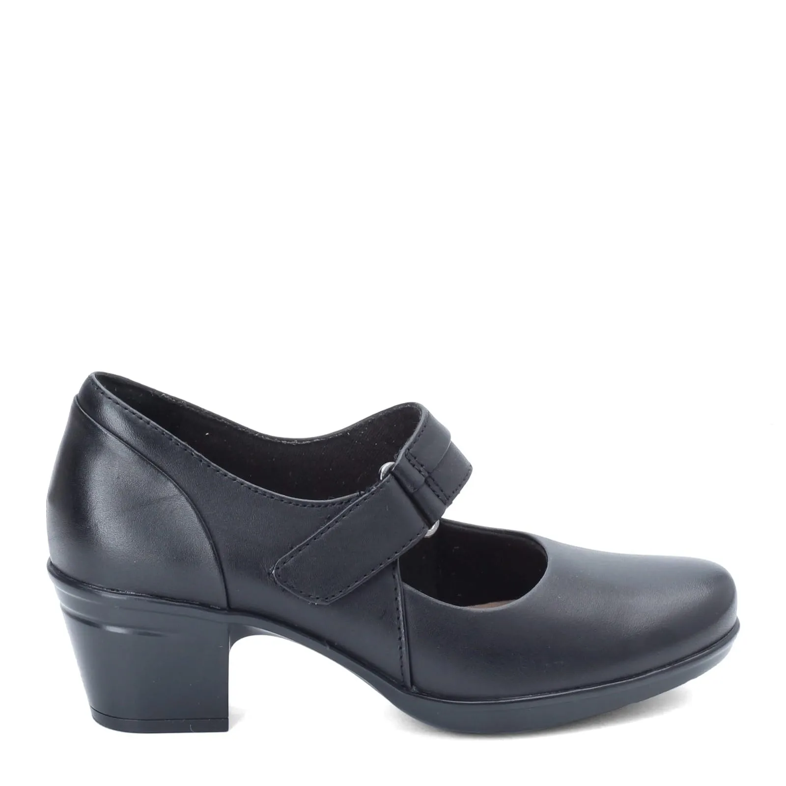 Clarks Emslie Lulin Pump, Black Leather, 8.5 Wide
