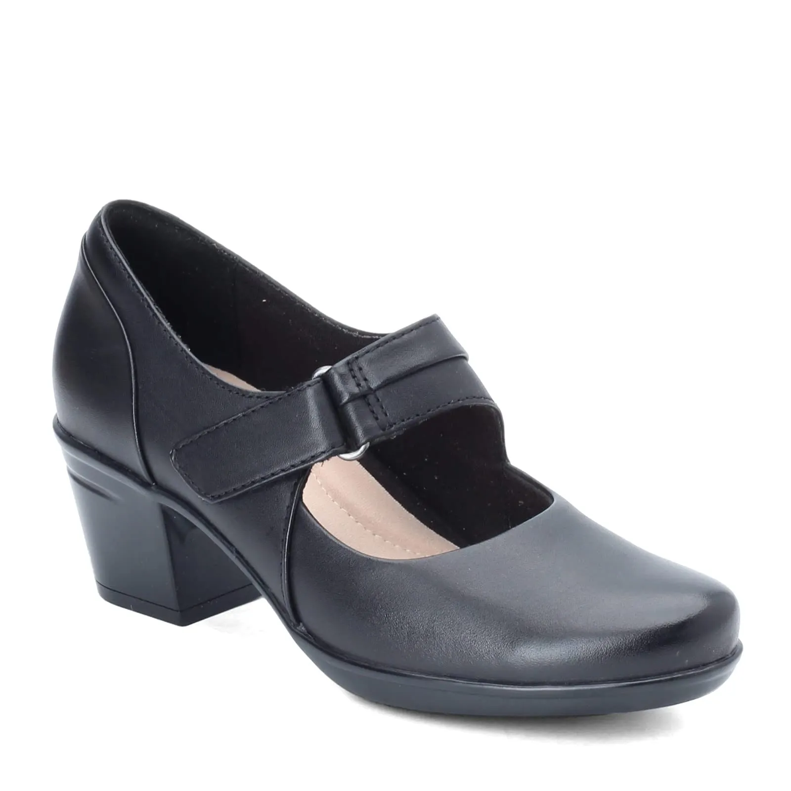 Clarks Emslie Lulin Pump, Black Leather, 8.5 Wide