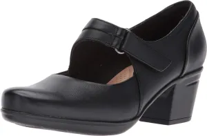 Clarks Emslie Lulin Pump, Black Leather, 8.5 Wide