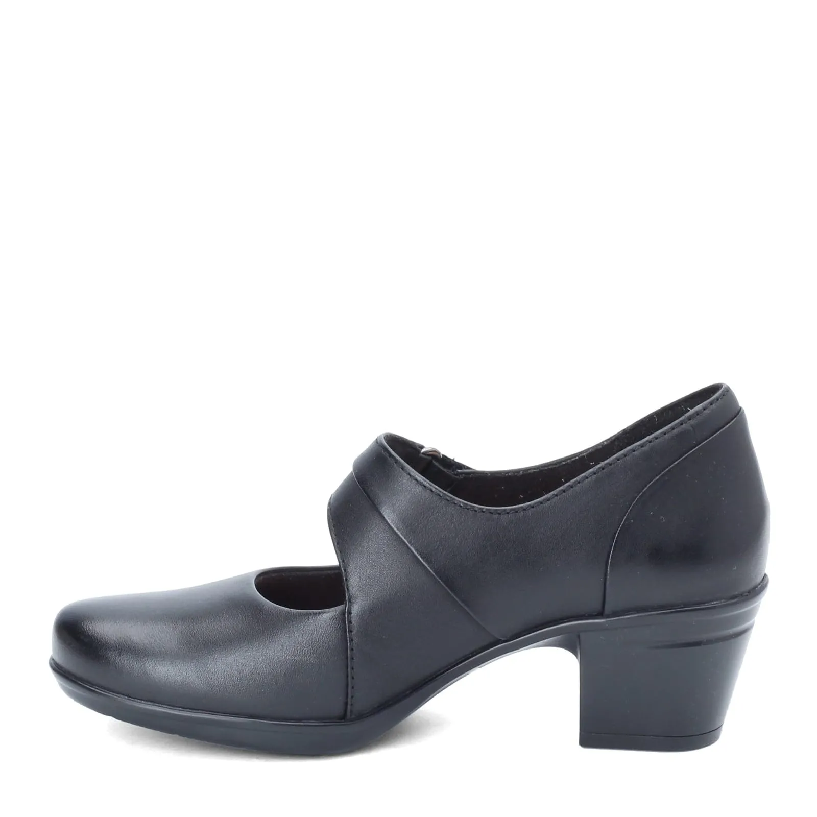 Clarks Emslie Lulin Pump, Black Leather, 8.5 Wide