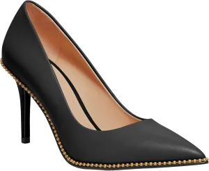 Coach Women's Waverly Pump, Black Leather, 7.5