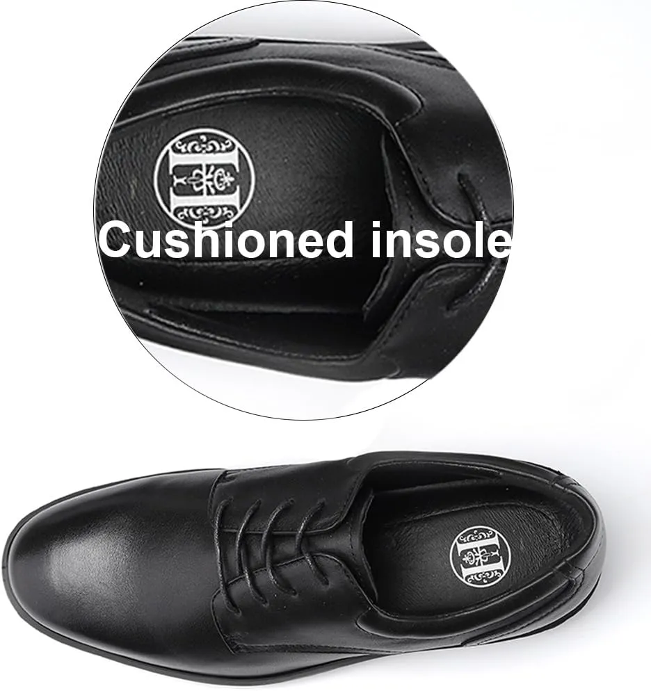CONRAD Men's Black Safety Executive Oxford Dress Shoes - Oil Resistant, Slip Resistant, Kevlar Protection, Breathable EH Work Shoe