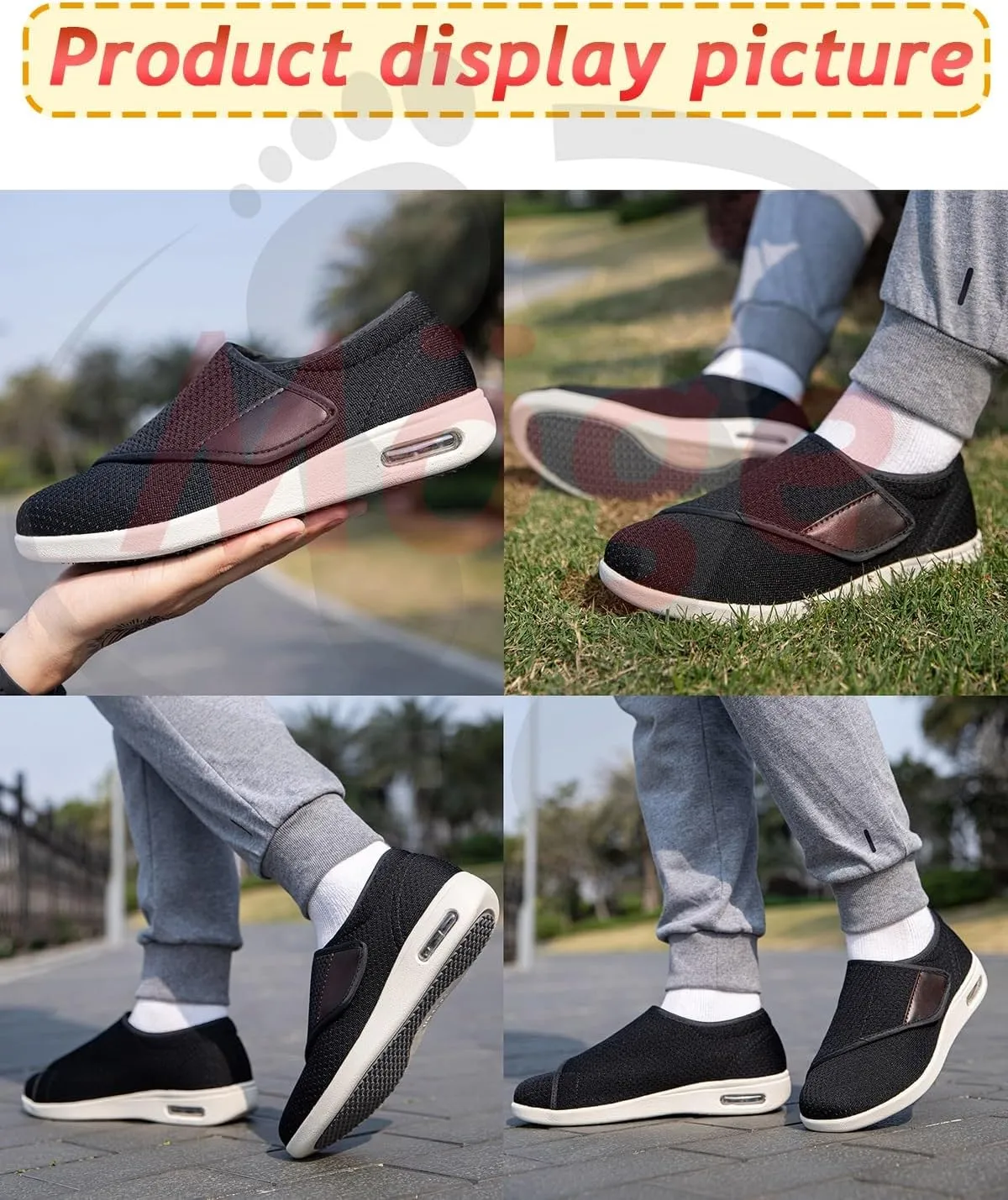 Diabetic Shoes for Men Extra Wide Width, Swollen Feet Shoes for Neuropathy Walking Shoes for Diabetics Pain Relief Lightweight Loafer Slip On Boat Wide Fit Trainers Men