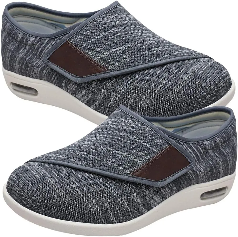 Diabetic Shoes for Men Extra Wide Width, Swollen Feet Shoes for Neuropathy Walking Shoes for Diabetics Pain Relief Lightweight Loafer Slip On Boat Wide Fit Trainers Men