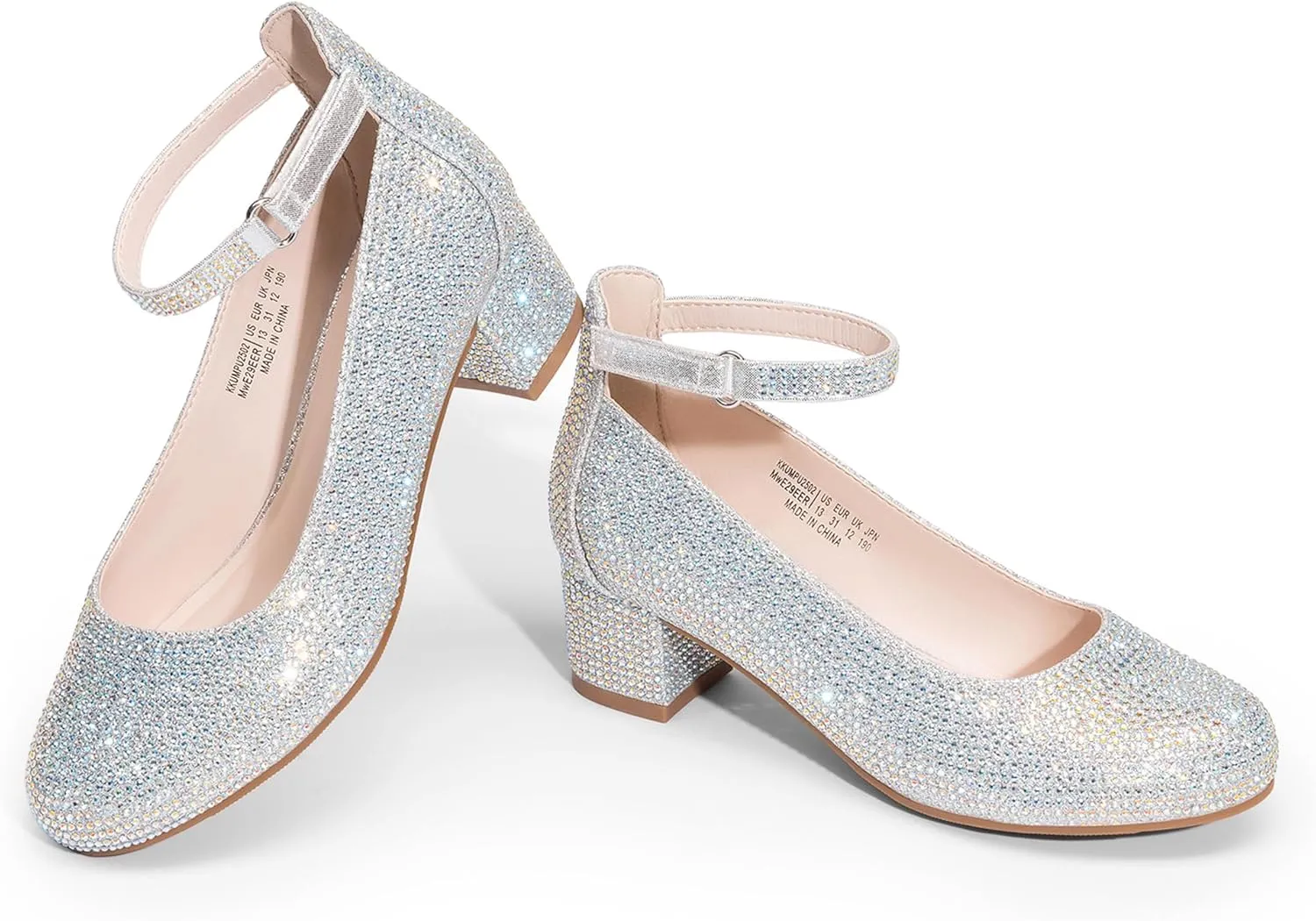 DREAM PAIRS Girls Dress Shoes Chunky High Heels Ankle Strap Party Wedding Princess Pump for Little Big Kid