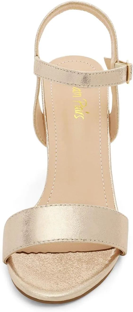 DREAM PAIRS Women's Chunky Heels Open Toe Ankle Strap High Block Comfy Dress Heel Sandals Pumps Shoes