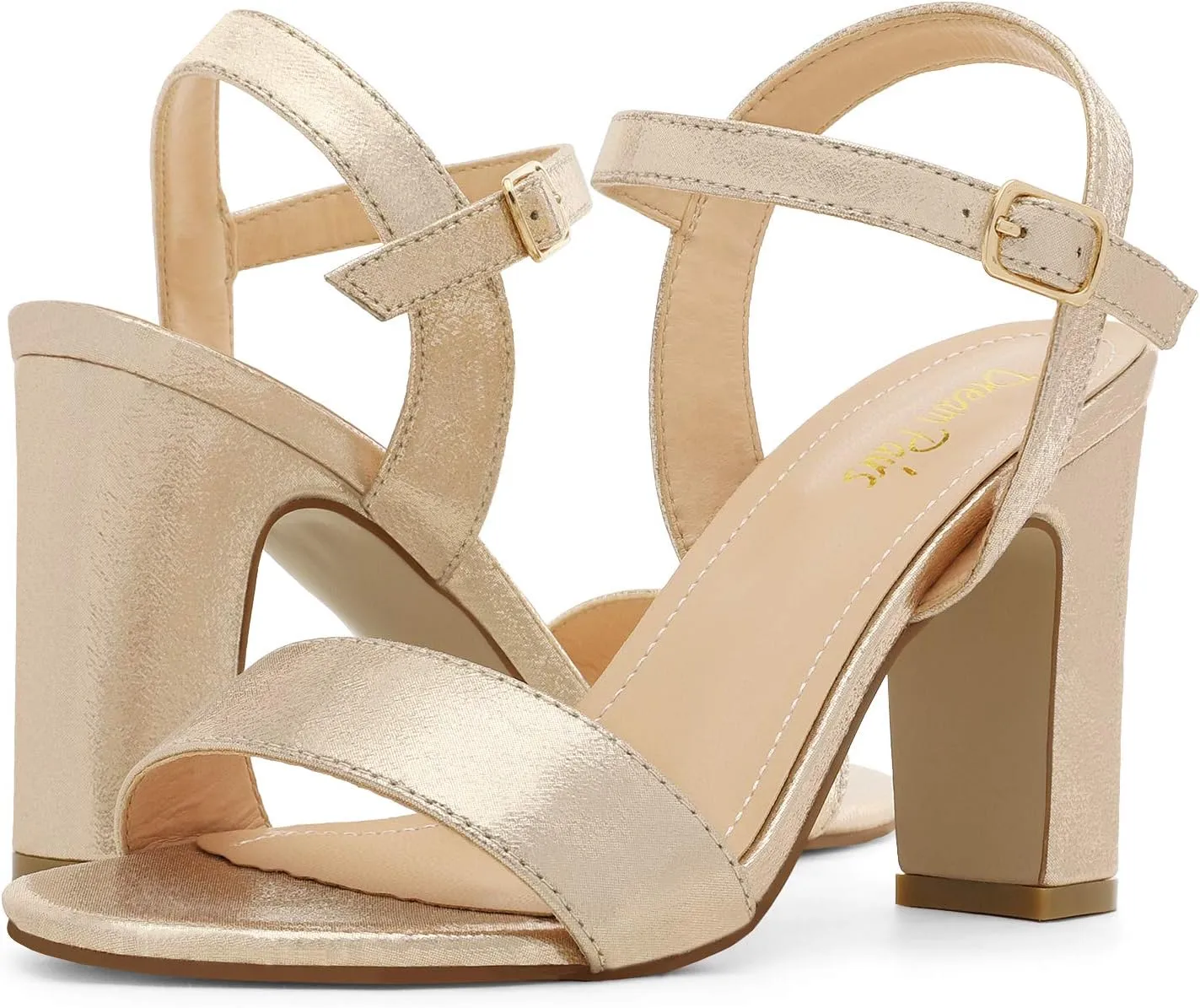 DREAM PAIRS Women's Chunky Heels Open Toe Ankle Strap High Block Comfy Dress Heel Sandals Pumps Shoes
