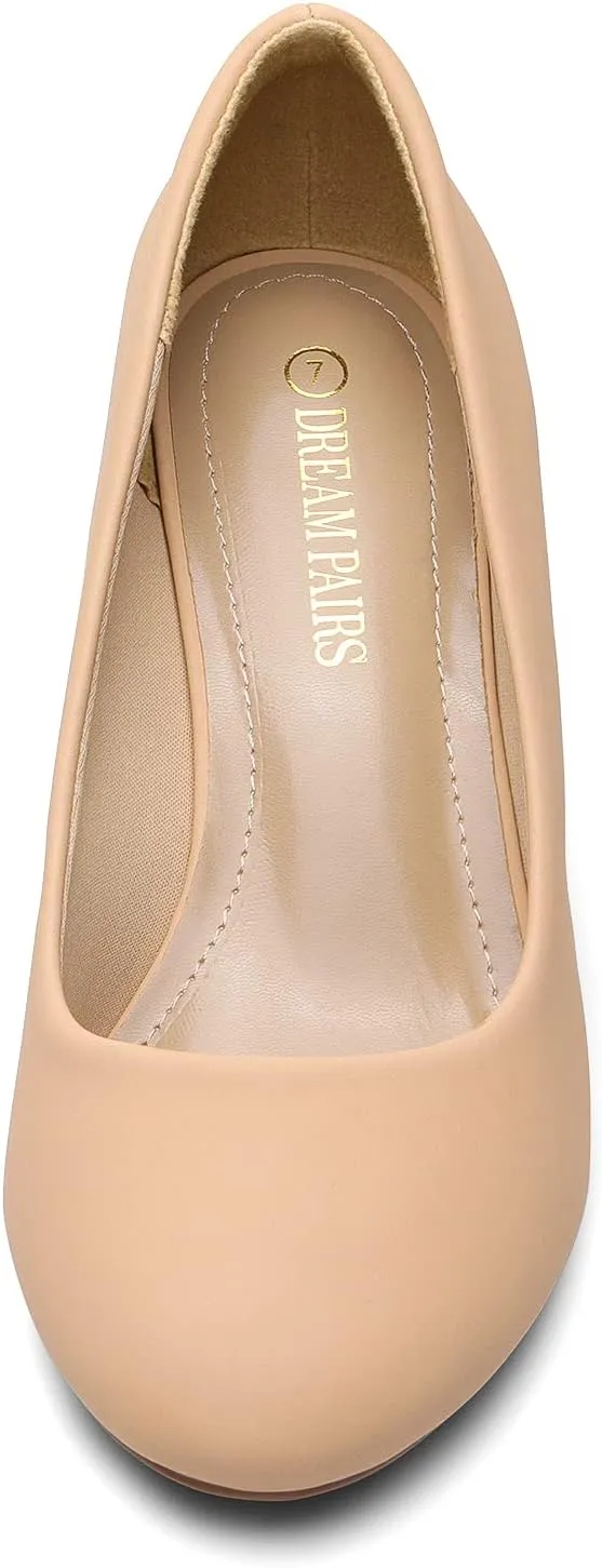DREAM PAIRS Women's Dress Comfortable Low Heel Pump Shoes