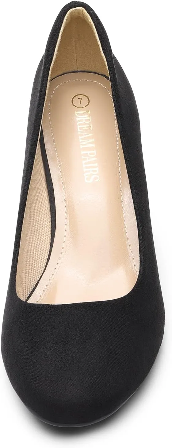DREAM PAIRS Women's Dress Comfortable Low Heel Pump Shoes